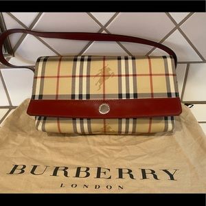 Rare Vintage Burberry Haymarket Shoulder Bag
